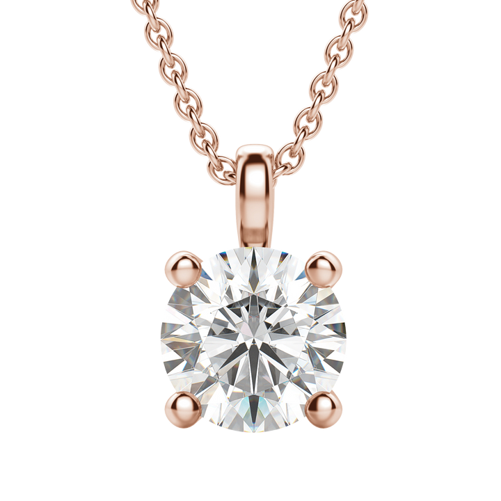 0.25-1.5 CT Round Solitaire F/VS Lab Grown Diamond Necklace