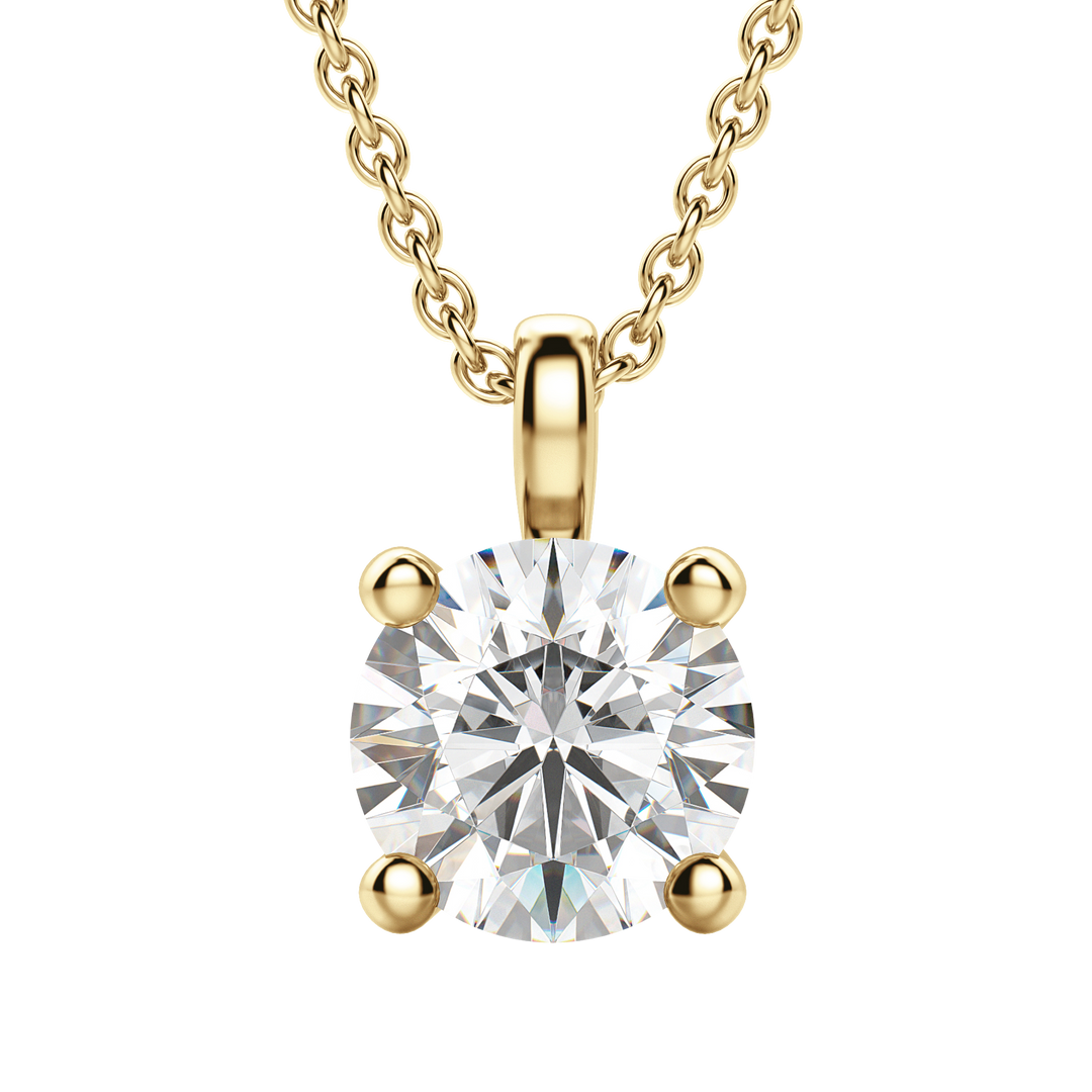 0.25 CT-1.50 CT Round Solitaire F/VS Lab Grown Diamond Necklace