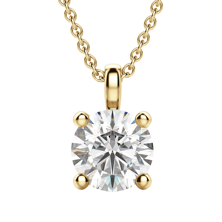0.25-1.5 CT Round Solitaire F/VS Lab Grown Diamond Necklace