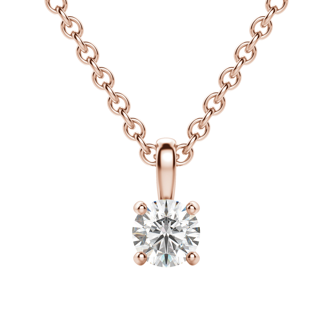 0.25 CT-1.50 CT Round Solitaire F/VS Lab Grown Diamond Necklace