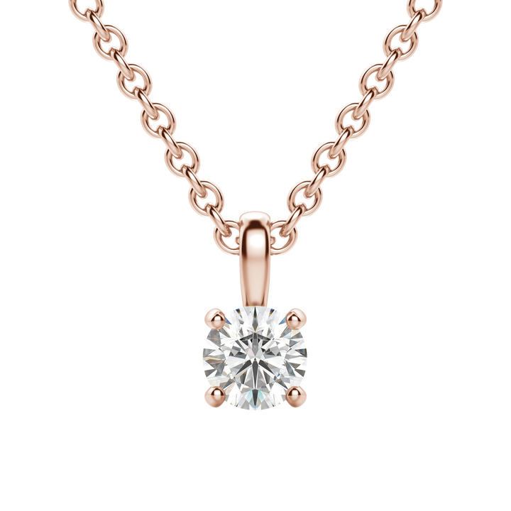 0.25-1.5 CT Round Solitaire F/VS Lab Grown Diamond Necklace