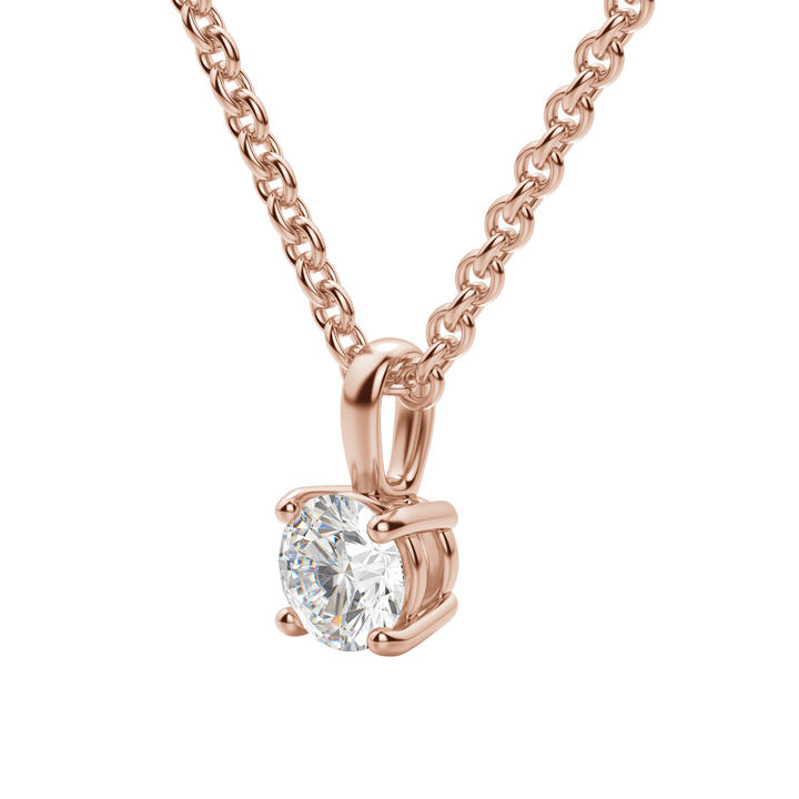0.25 CT-1.50 CT Round Solitaire F/VS Lab Grown Diamond Necklace