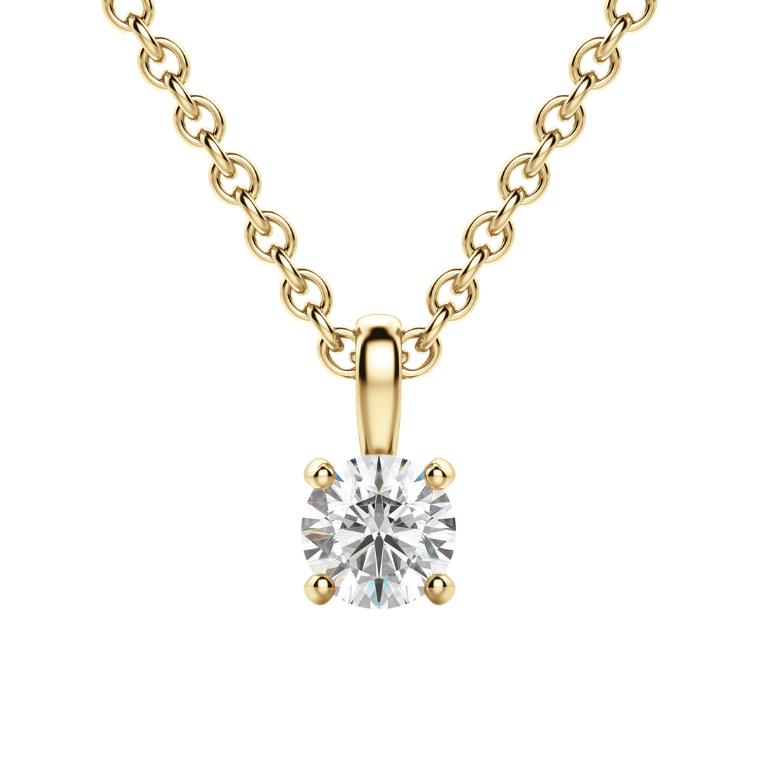 0.25-1.5 CT Round Solitaire F/VS Lab Grown Diamond Necklace
