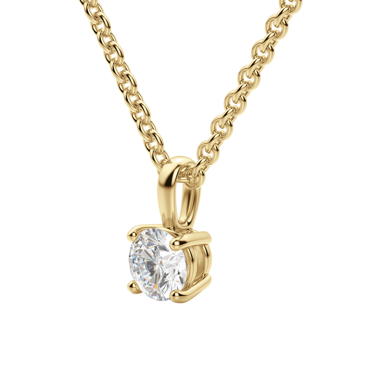 0.25 CT-1.50 CT Round Solitaire F/VS Lab Grown Diamond Necklace