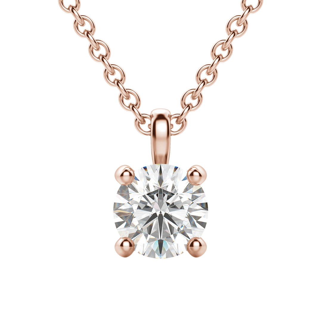 0.25 CT-1.50 CT Round Solitaire F/VS Lab Grown Diamond Necklace