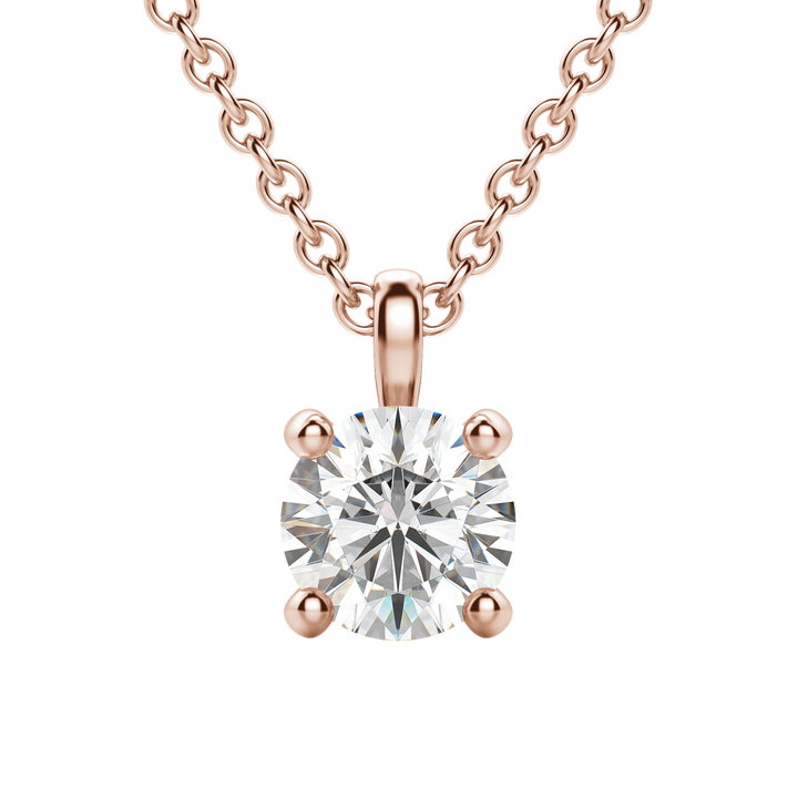 0.25 CT-1.50 CT Round Solitaire F/VS Lab Grown Diamond Necklace