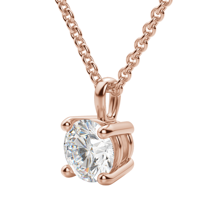 0.25 CT-1.50 CT Round Solitaire F/VS Lab Grown Diamond Necklace