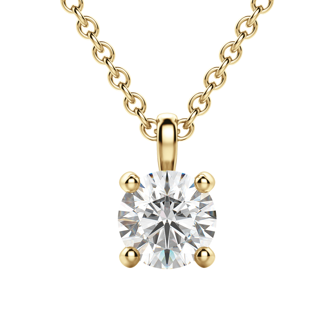 0.25 CT-1.50 CT Round Solitaire F/VS Lab Grown Diamond Necklace