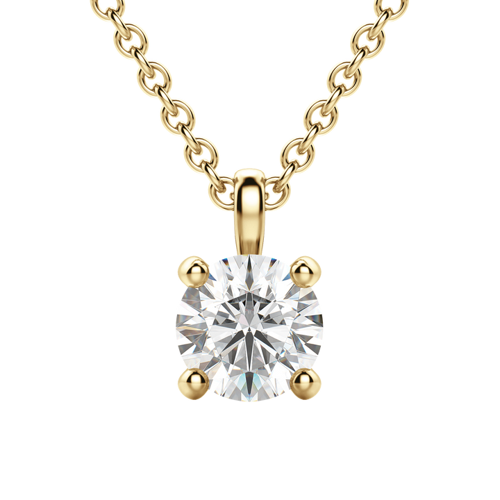 0.25 CT-1.50 CT Round Solitaire F/VS Lab Grown Diamond Necklace