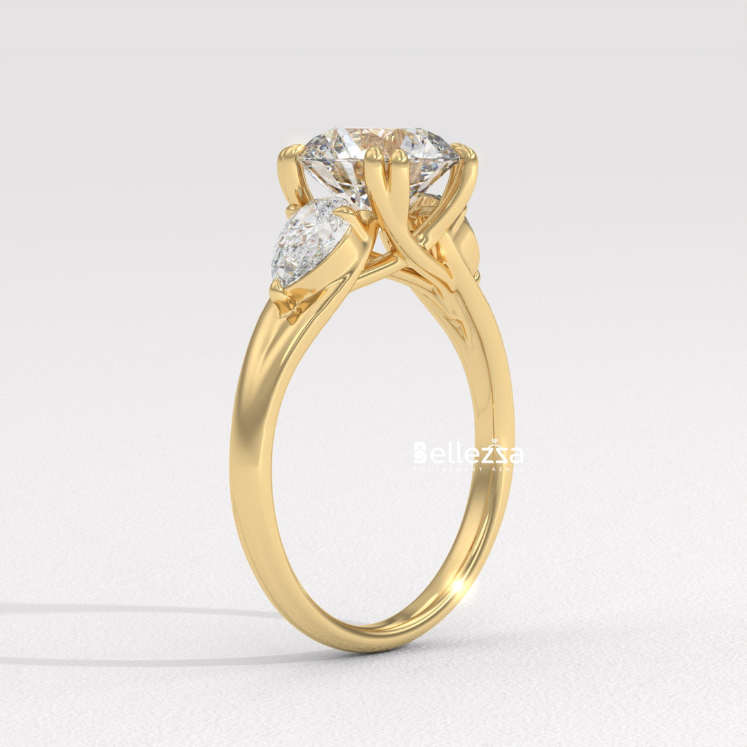 2.0-3.0CT Round Diamond Three Stone Lab Grown Engagement Ring