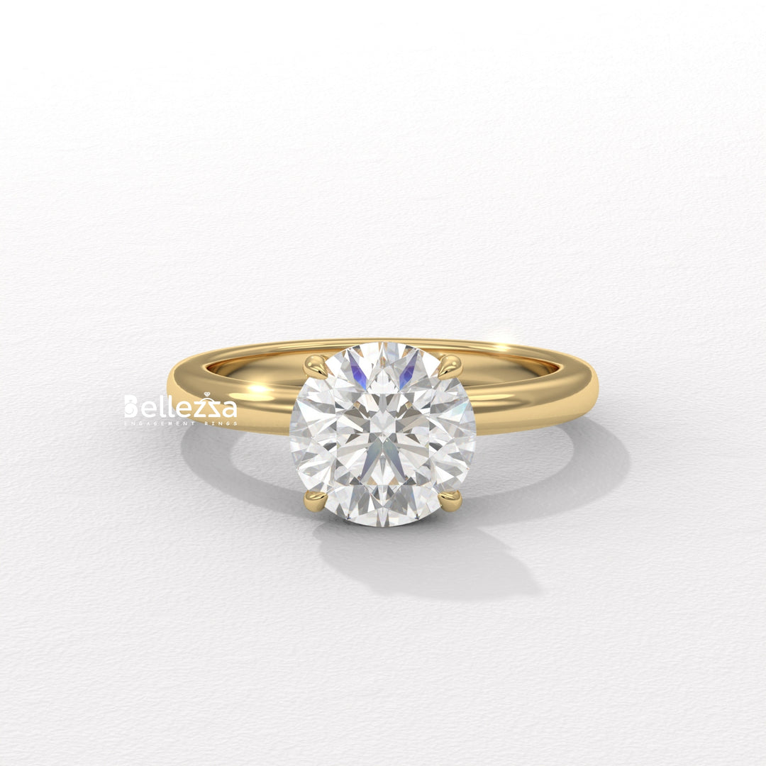 1.50-2.50CT Round Cut Hidden Diamond Lab Grown Engagement Ring