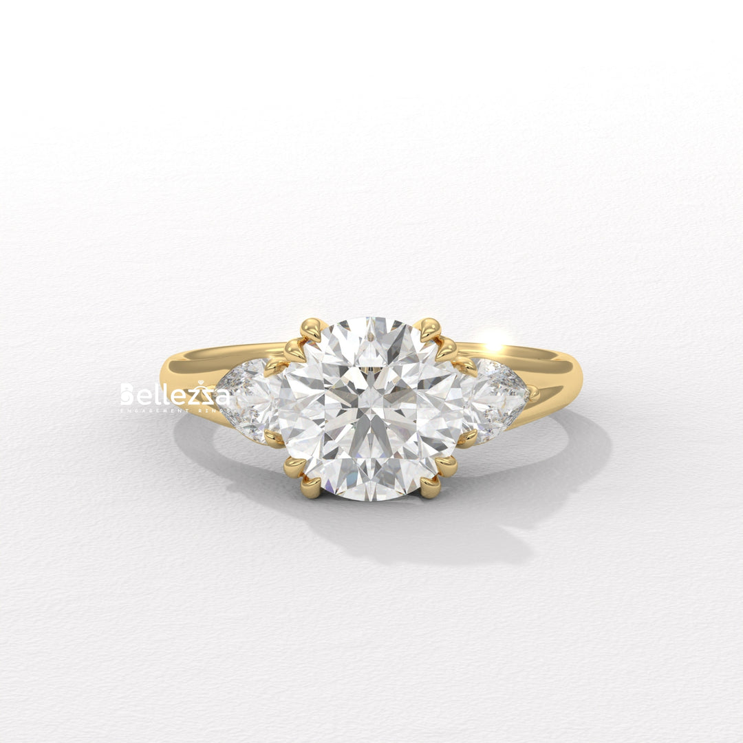 2.0-3.0CT Round Diamond Three Stone Lab Grown Engagement Ring