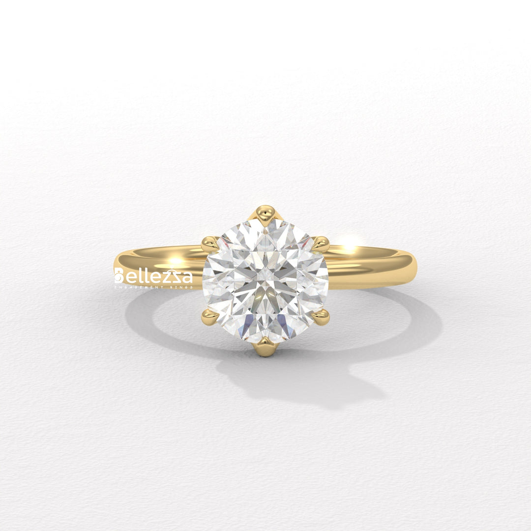 1.0-2.0CT Round Diamond Solitaire Lab Grown Engagement Ring