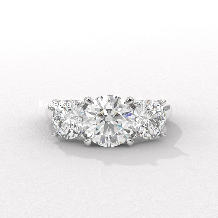 1.50-2.50CT Round Diamond Three Stone Lab Grown Engagement Ring