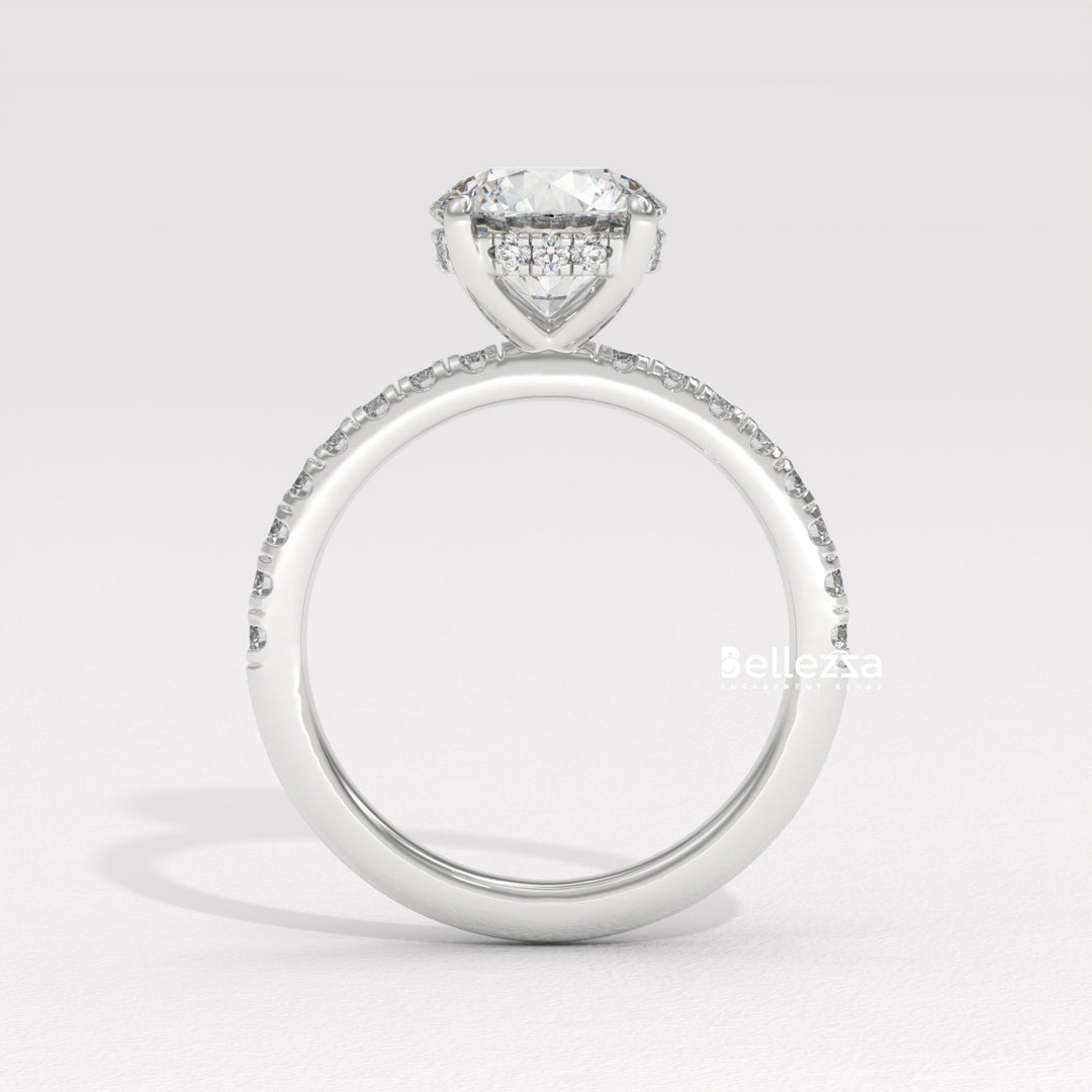 1.50-2.50CT Round Cut Hidden Halo Lab Grown Engagement Ring
