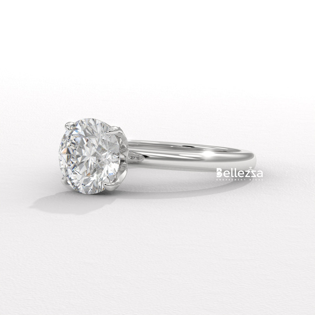 1.50-2.50CT Round Cut Hidden Diamond Lab Grown Engagement Ring
