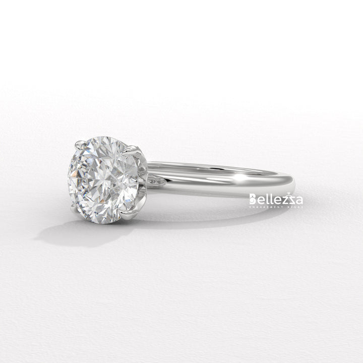1.50-2.50CT Round Cut Hidden Diamond Lab Grown Engagement Ring