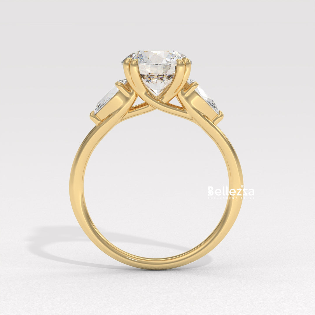 2.0-3.0CT Round Diamond Three Stone Lab Grown Engagement Ring