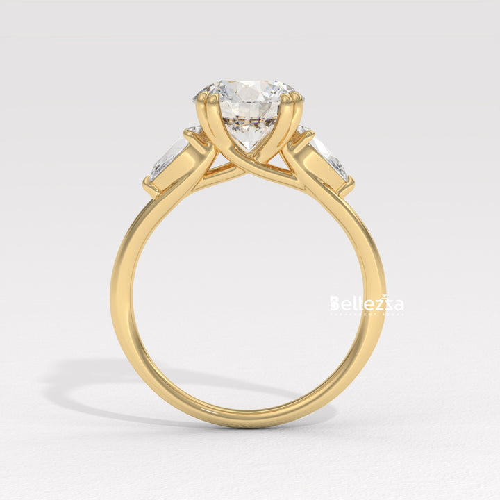 2.0-3.0CT Round Diamond Three Stone Lab Grown Engagement Ring