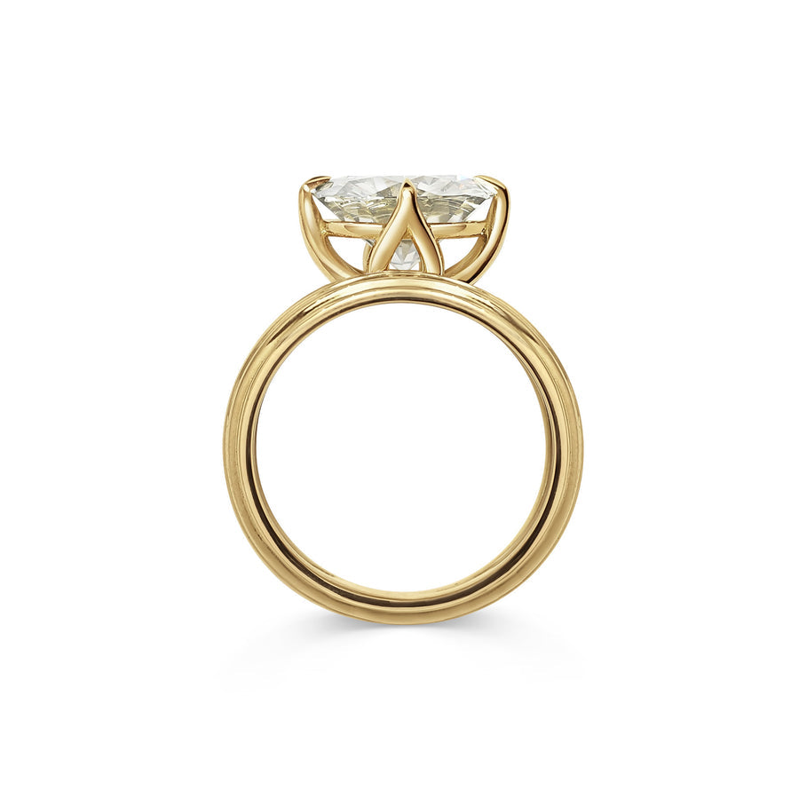 3.50CT Fancy Grey Round Diamond Unique Split Shank Lab Grown Ring