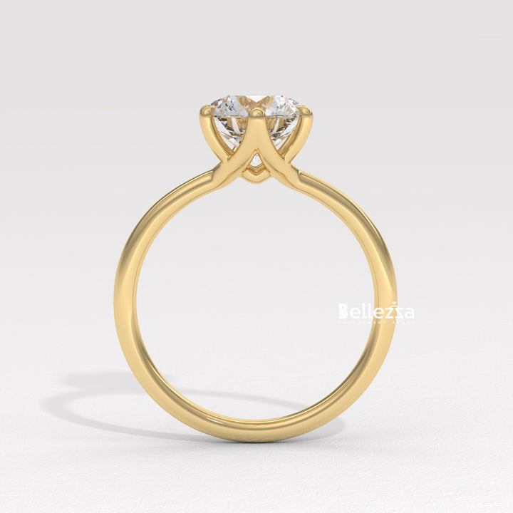 1.0-2.0CT Round Diamond Solitaire Lab Grown Engagement Ring
