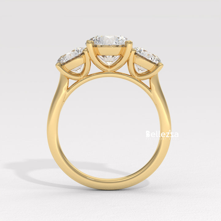 1.50-2.50CT Round Diamond Three Stone Lab Grown Engagement Ring