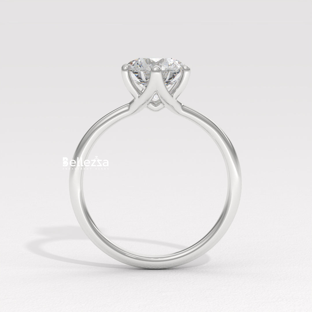 1.0-2.0CT Round Diamond Solitaire Lab Grown Engagement Ring