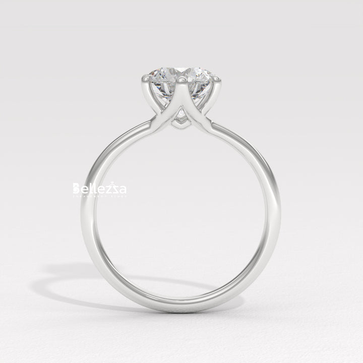 1.0-2.0CT Round Diamond Solitaire Lab Grown Engagement Ring