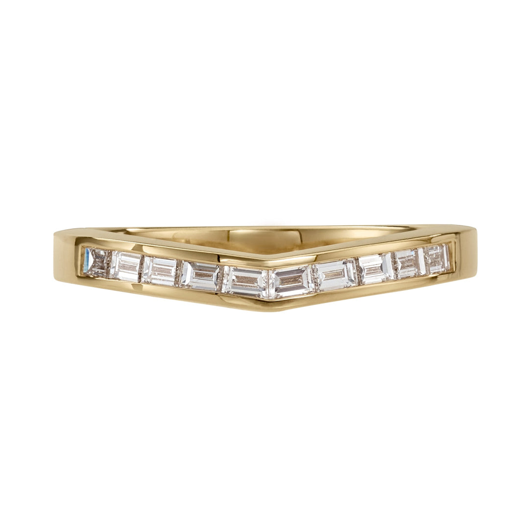 Baguette Cut Diamond Curved Style Lab Grown Wedding Band