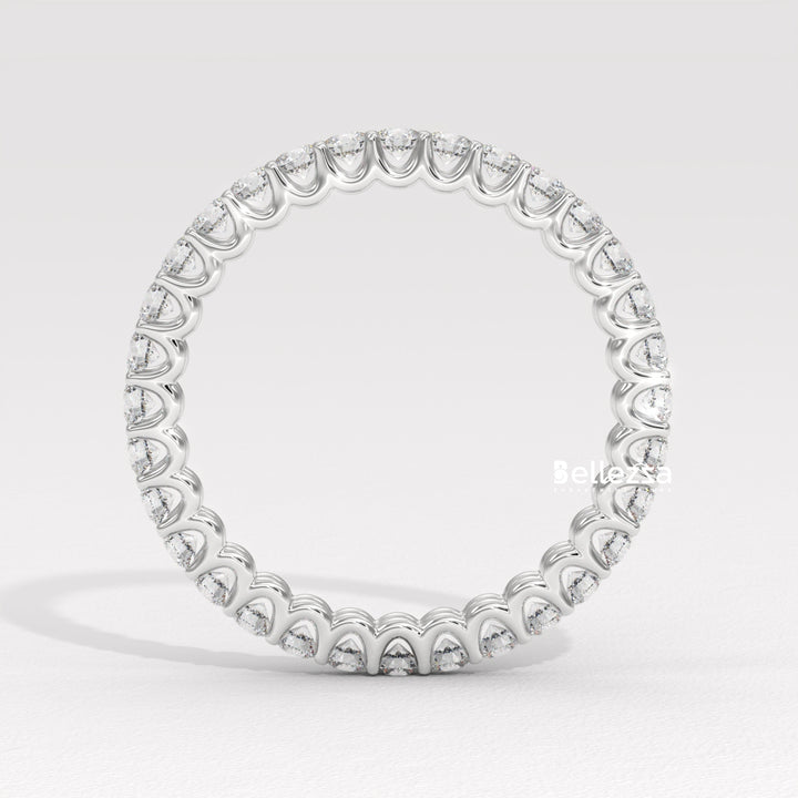Round Diamond Full Eternity Pave Setting Lab Grown Wedding Band