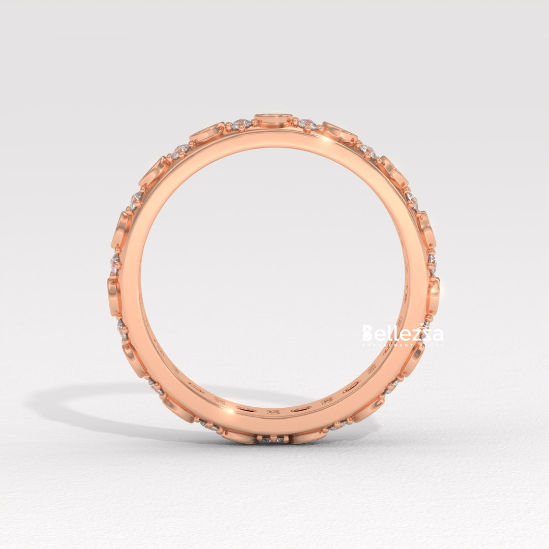 Round Diamond Cluster Setting Full Eternity Lab Grown Wedding Band