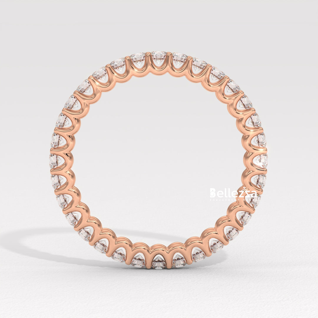 Round Diamond Full Eternity Pave Setting Lab Grown Wedding Band