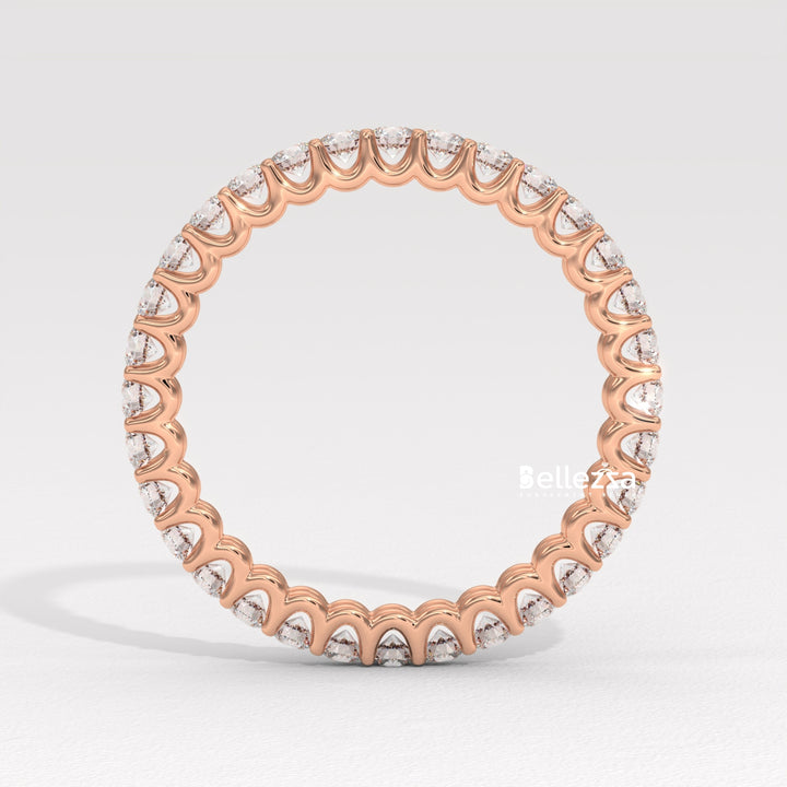 Round Diamond Full Eternity Pave Setting Lab Grown Wedding Band