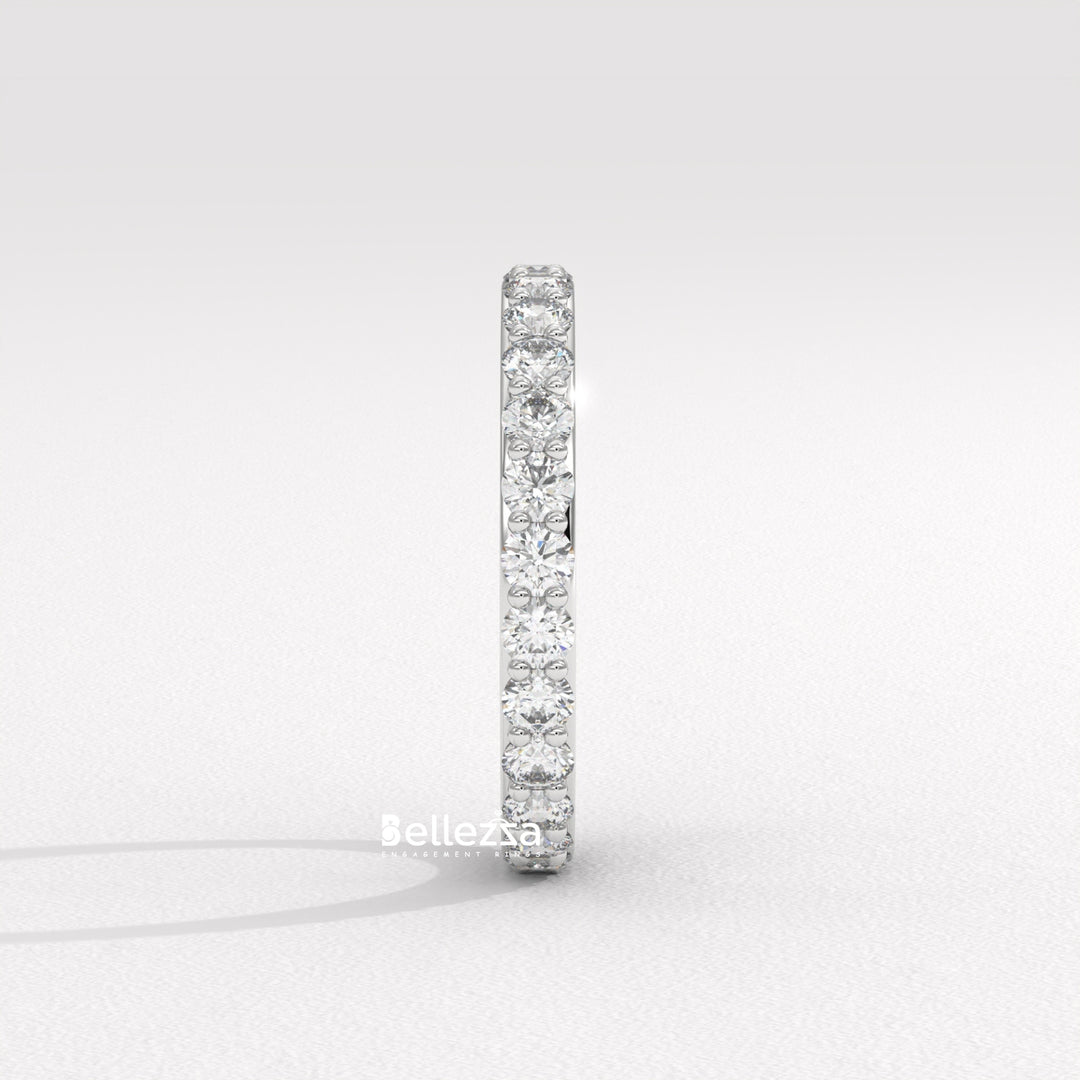 Round Diamond Full Eternity Pave Setting Lab Grown Wedding Band