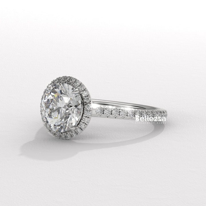 round diamond prong setting, gold round diamond band,round cut engagement ring in gold, gold ring with round diamond, round diamond gold ring setting, delicate round cut ring