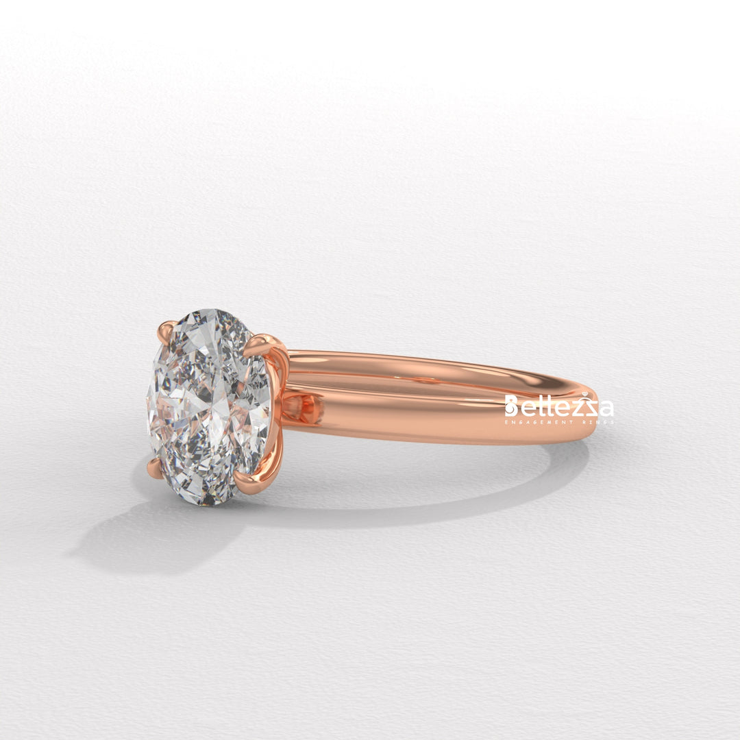 1.50-2.50CT Oval Diamond Solitaire Setting Lab Grown Engagement Ring