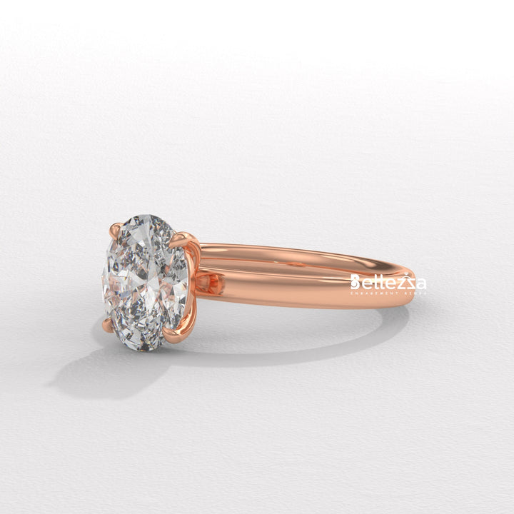 1.50-2.50CT Oval Diamond Solitaire Setting Lab Grown Engagement Ring