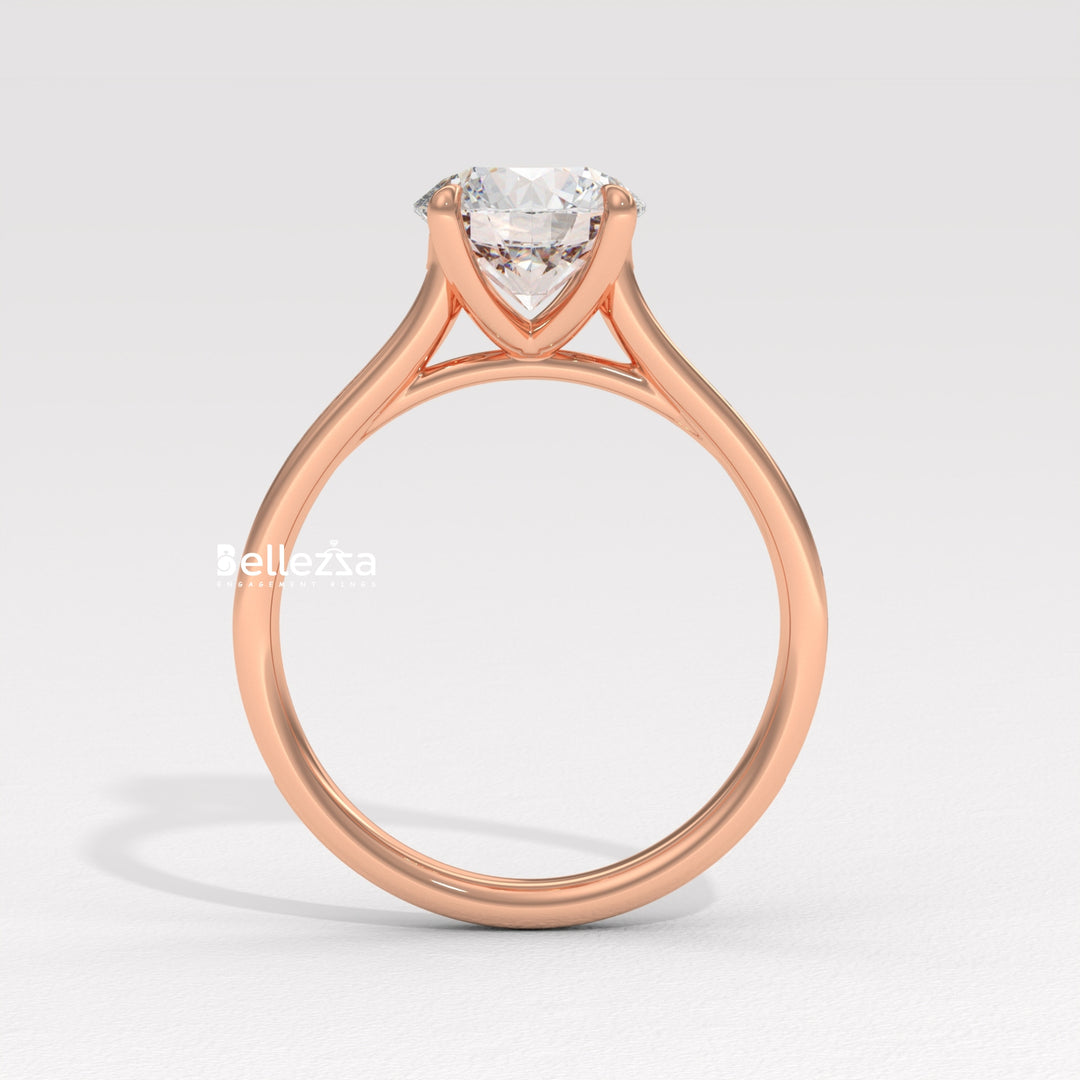 1.50-2.50CT Round Diamond Pave Setting Lab Grown Engagement Ring