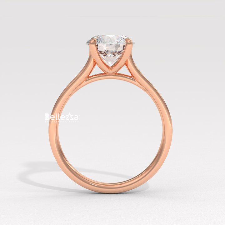 1.50-2.50CT Round Diamond Pave Setting Lab Grown Engagement Ring
