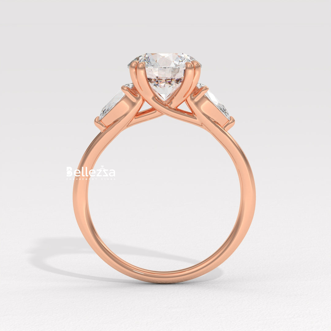 2.0-3.0CT Round Diamond Three Stone Lab Grown Engagement Ring