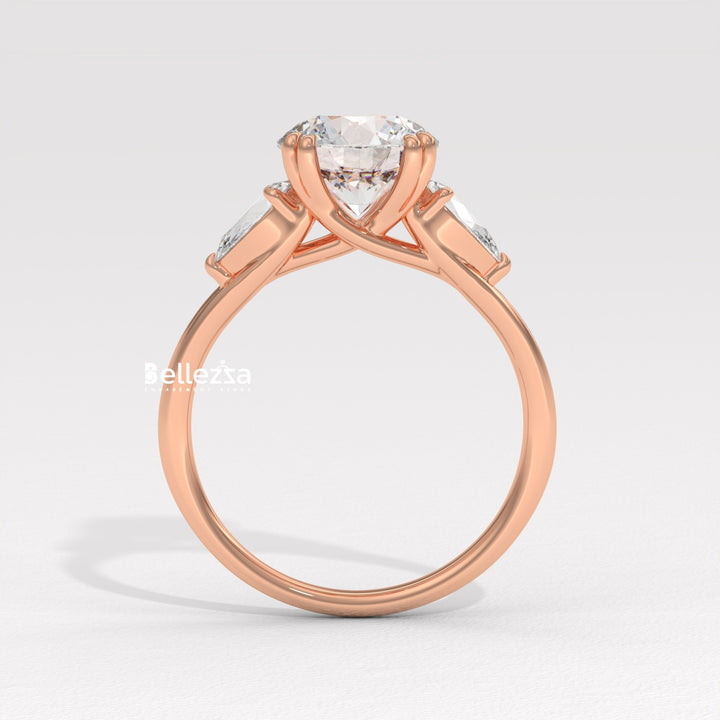 2.0-3.0CT Round Diamond Three Stone Lab Grown Engagement Ring