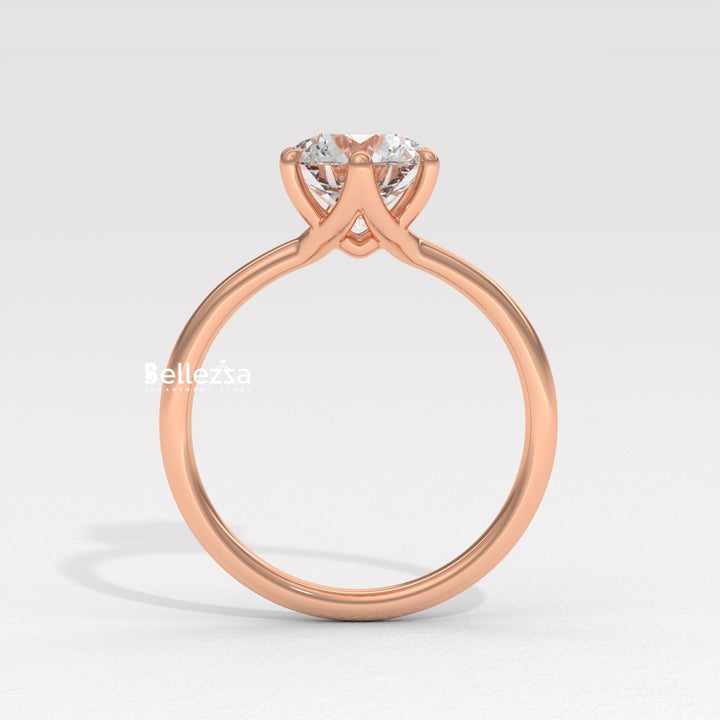 1.0-2.0CT Round Diamond Solitaire Lab Grown Engagement Ring