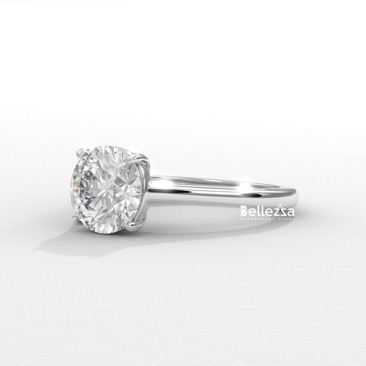 1.0-2.0CT Round Cut Hidden Diamond Lab Grown Engagement Ring