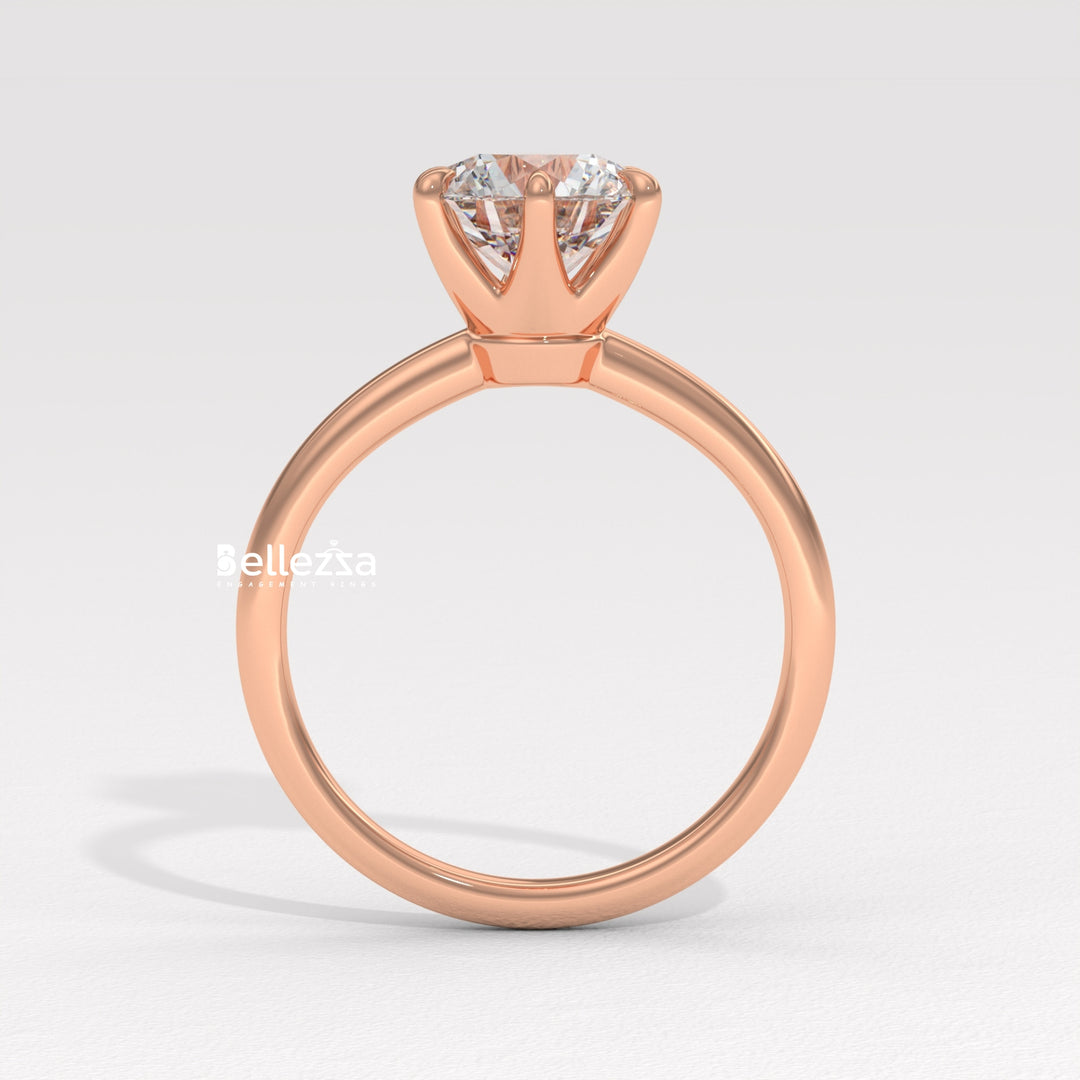 1.0-2.0CT Round Diamond Solitaire Setting Lab Grown Engagement Ring