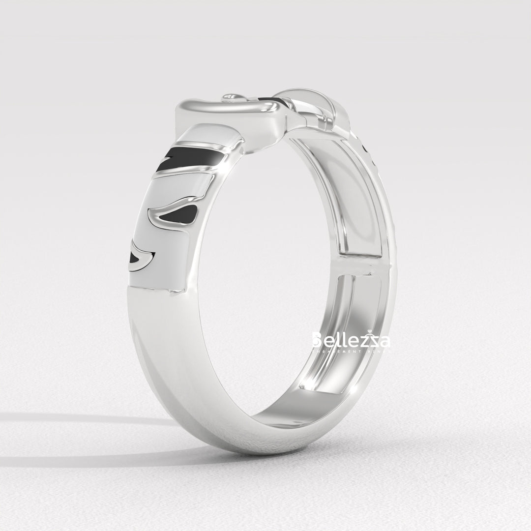 Plain Belt Design Unique Men's Ring For Him