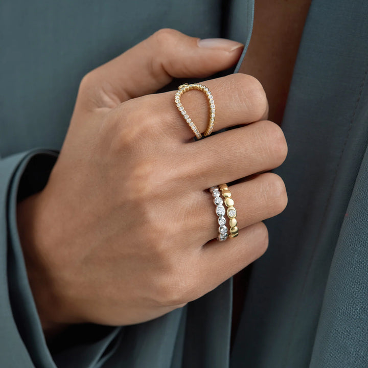 0.60TCW Round Cut Full Eternity Gold Wedding Band