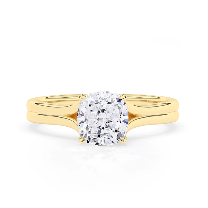 3.0 CT Elongated Cushion Cut Solitaire Split Shank Setting Moissanite Engagement Ring