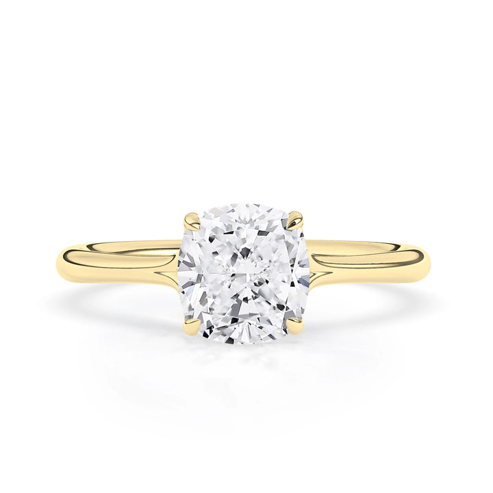 1.0 CT Cushion Cut Solitaire Moissanite Engagement Ring