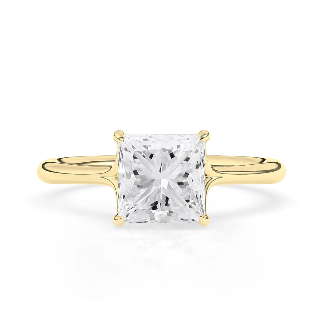 1.0 CT Princess Cut Solitaire Moissanite Engagement Ring