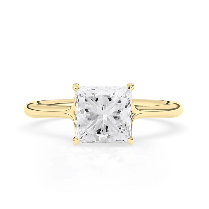1.0 CT Princess Cut Solitaire Moissanite Engagement Ring